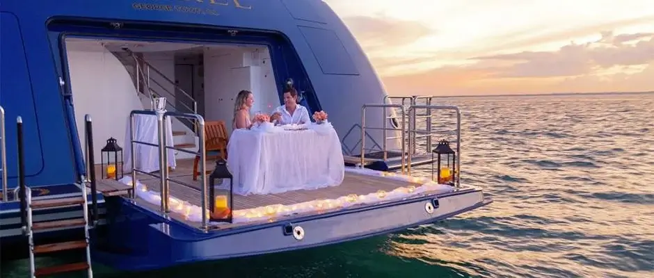Alfresco Dinner on Balcony of a Yacht