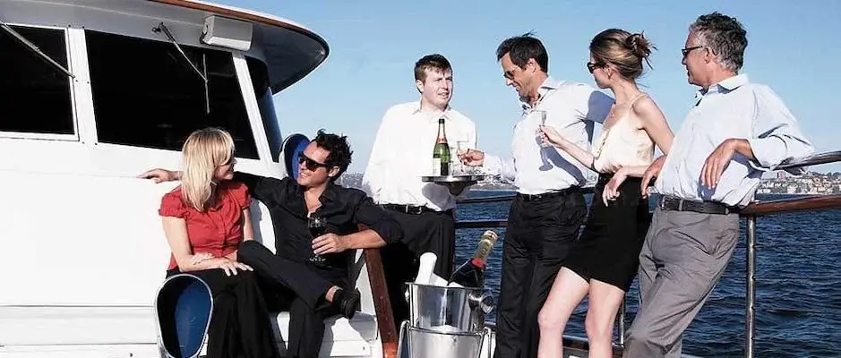 Business Talks on a Yacht with a Champagne