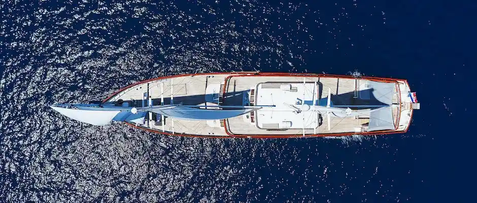 Yacht Corsario on the open sea