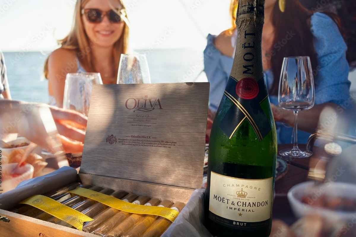 Champagne and Oliva cigars
